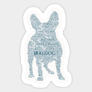 French Bulldog Animal Pet Text Word Cloud Sticker